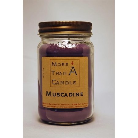 MORE THAN A CANDLE More Than A Candle MCD16M 16 oz Mason Jar Soy Candle; Muscadine MCD16M